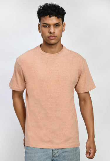 Dark Coral Color Oversized T-Shirt For Men's - RueCollections